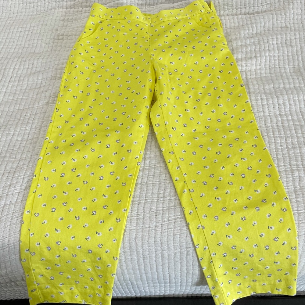 Janie and Jack yellow floral pants